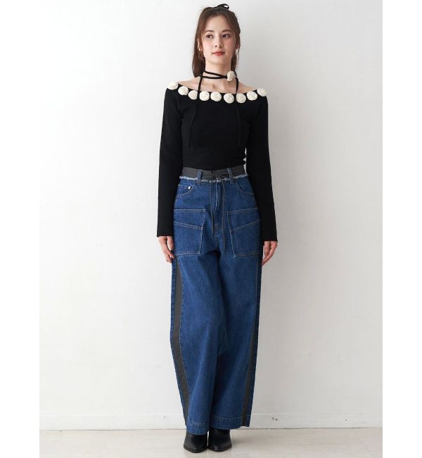 CALNAMUR「サイドラインデニムパンツ」|デニム|