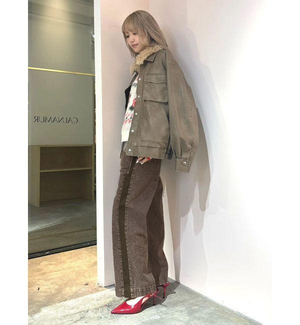 CALNAMUR「サイドラインデニムパンツ」|デニム|