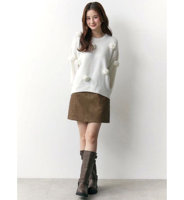 CALNAMUR「バラモチーフニット」|ニット・セーター|