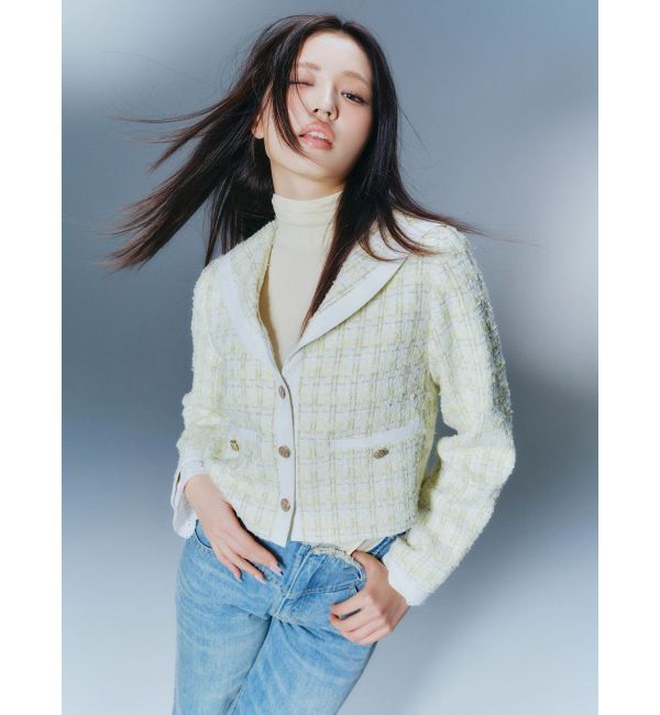 CALNAMUR「セーラーツイードジャケット」|その他|イエロー