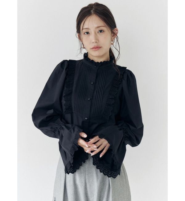 CALNAMUR「コットンフリルレースブラウス」|シャツ・ブラウス|