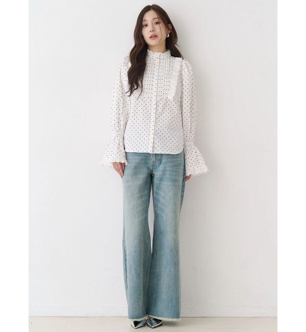 CALNAMUR「コットンフリルレースブラウス」|シャツ・ブラウス|