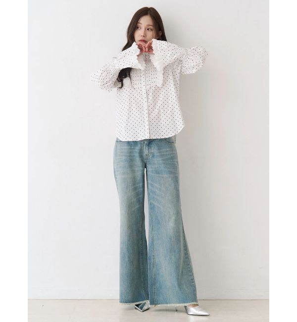 CALNAMUR「コットンフリルレースブラウス」|シャツ・ブラウス|