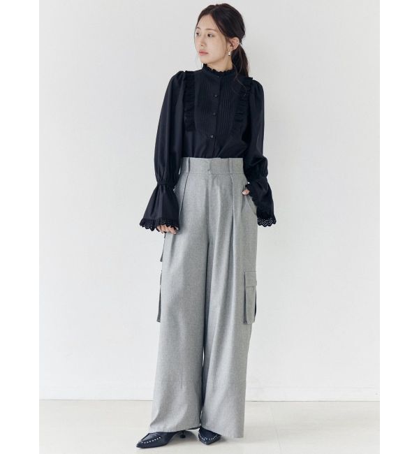 CALNAMUR「コットンフリルレースブラウス」|シャツ・ブラウス|