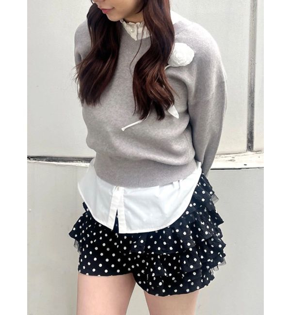 CALNAMUR「コットンフリルレースブラウス」|シャツ・ブラウス|