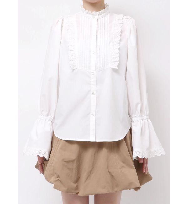 CALNAMUR「コットンフリルレースブラウス」|シャツ・ブラウス|