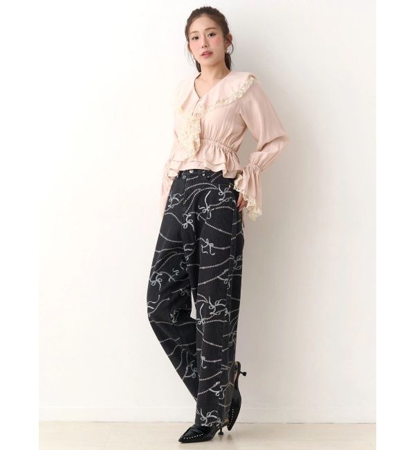 CALNAMUR「ラッフルフリルペプラムブラウス」|シャツ・ブラウス|