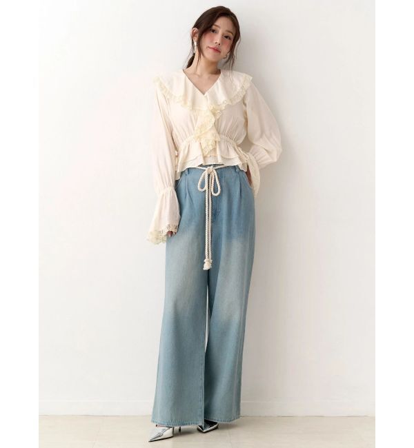 CALNAMUR「ラッフルフリルペプラムブラウス」|シャツ・ブラウス|