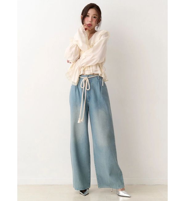 CALNAMUR「ラッフルフリルペプラムブラウス」|シャツ・ブラウス|