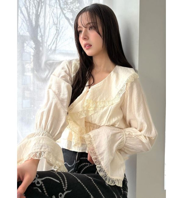 CALNAMUR「ラッフルフリルペプラムブラウス」|シャツ・ブラウス|