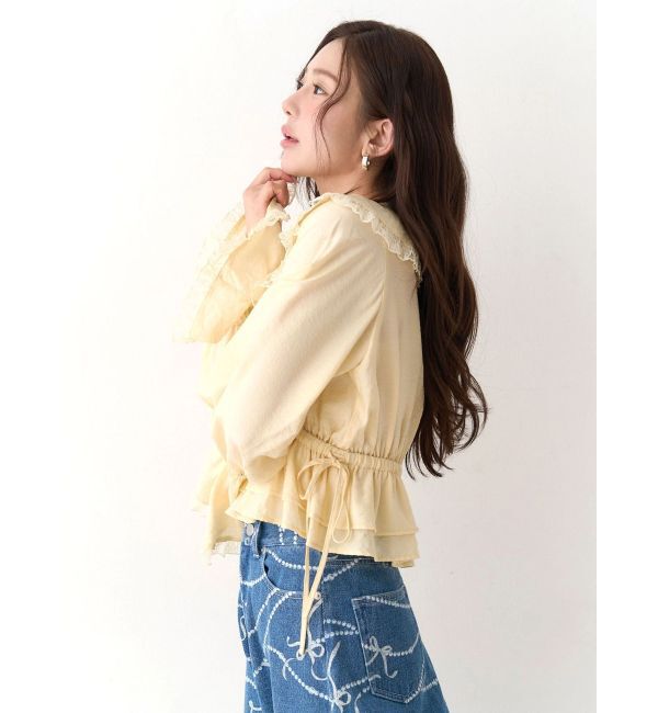 CALNAMUR「ラッフルフリルペプラムブラウス」|シャツ・ブラウス|