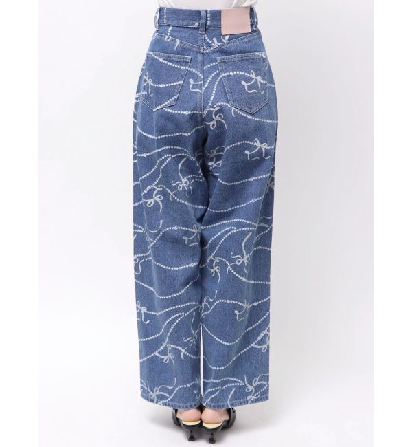 CALNAMUR「パールプリントデニムパンツ」|デニム|