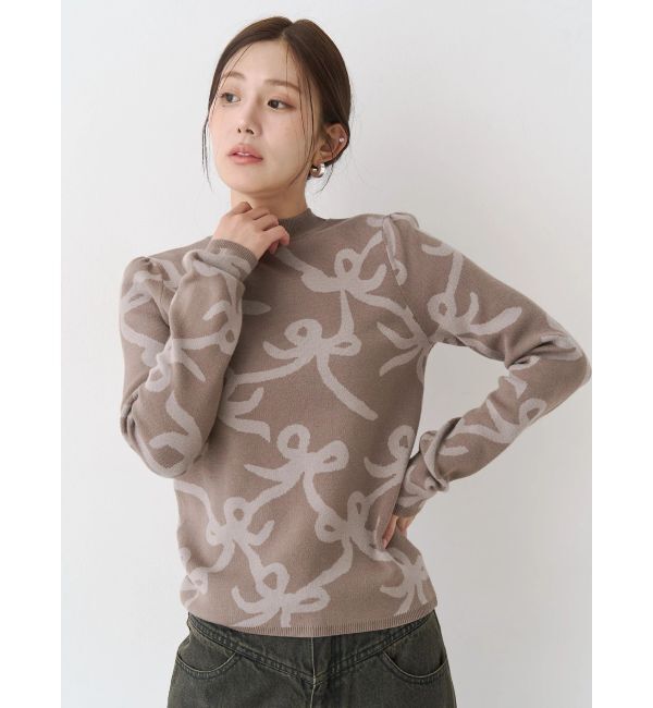 CALNAMUR「リボンパターンニット」|ニット・セーター|