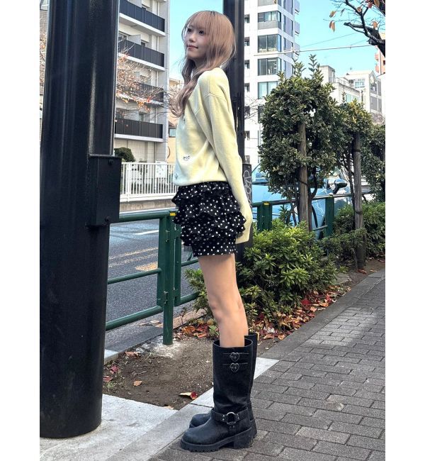 CALNAMUR「フロントジップビジューニットカーディガン」|カーディガン|