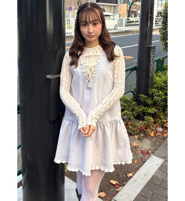 CALNAMUR「フロントレースアップデニムワンピース」|ワンピース|