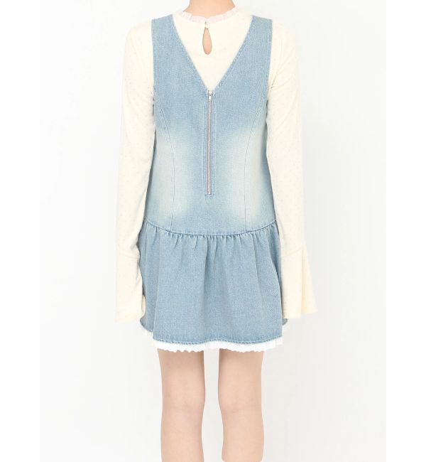 CALNAMUR「フロントレースアップデニムワンピース」|ワンピース|