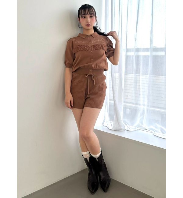 CALNAMUR「バックフリンジニットパンツ」|その他|