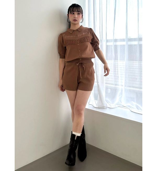 CALNAMUR「バックフリンジニットパンツ」|その他|