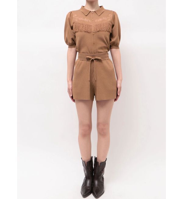 CALNAMUR「バックフリンジニットパンツ」|その他|