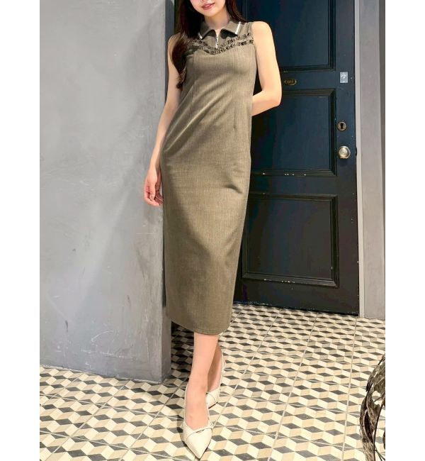 dazzlin「フチフリルレイヤードワンピース」|ワンピース|ブラウン