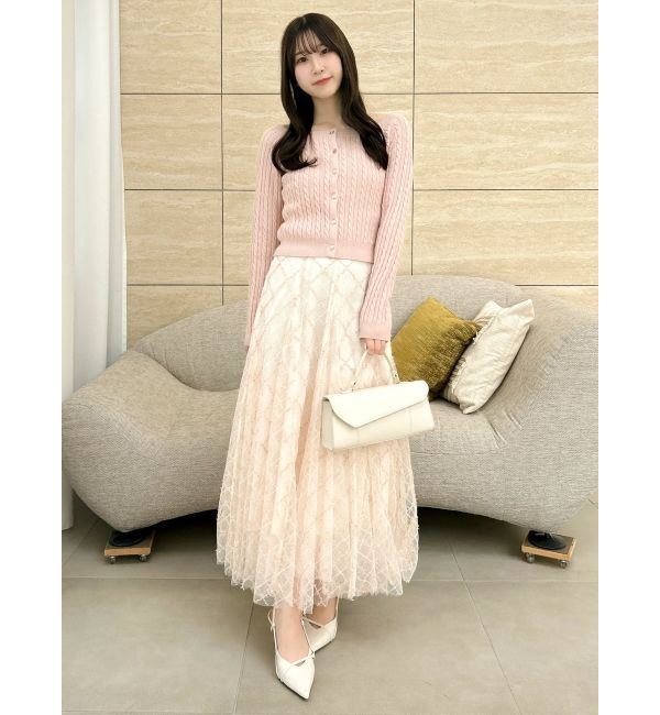 dazzlin「【再生産分】スパンコールチュールチェックスカート」|スカート|