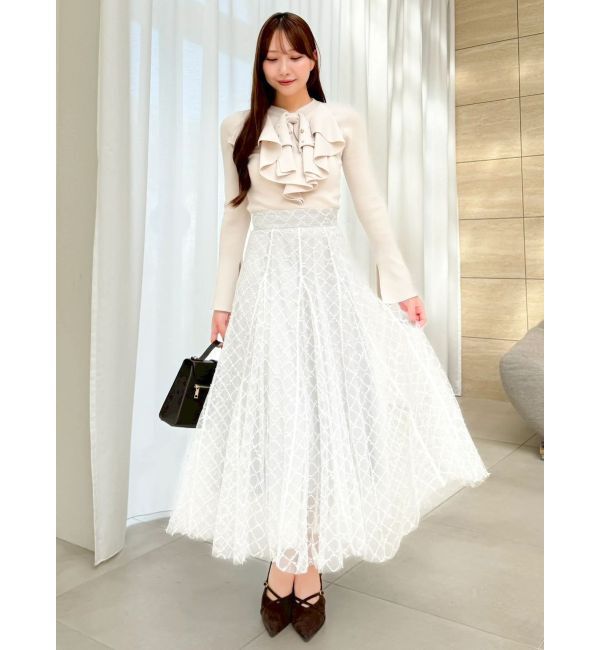 dazzlin「【再生産分】スパンコールチュールチェックスカート」|スカート|