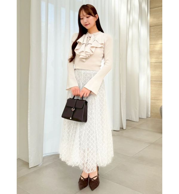 dazzlin「【再生産分】スパンコールチュールチェックスカート」|スカート|