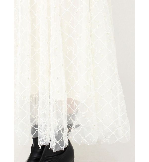 dazzlin「【再生産分】スパンコールチュールチェックスカート」|スカート|