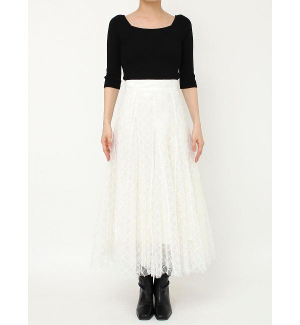 dazzlin「【再生産分】スパンコールチュールチェックスカート」|スカート|