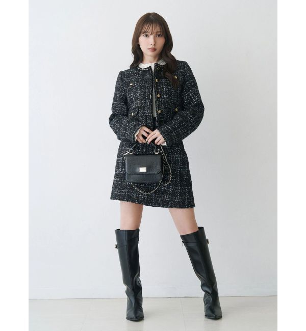 MERCURYDUO「オリジナルツイード台形ミニスカート」|スカート|
