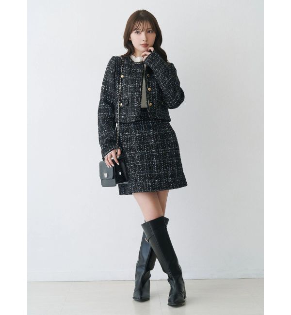 MERCURYDUO「オリジナルツイード台形ミニスカート」|スカート|