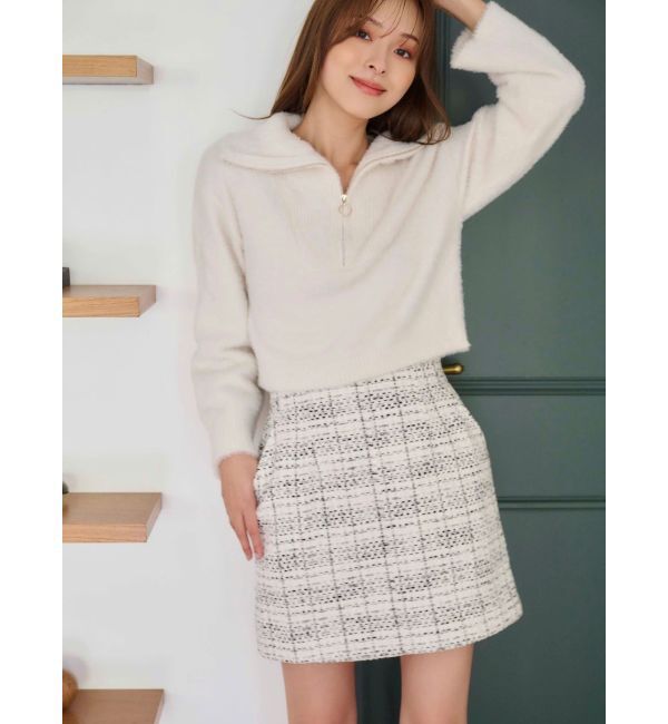 MERCURYDUO「オリジナルツイード台形ミニスカート」|スカート|