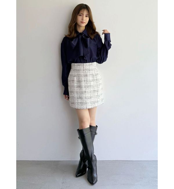 MERCURYDUO「オリジナルツイード台形ミニスカート」|スカート|
