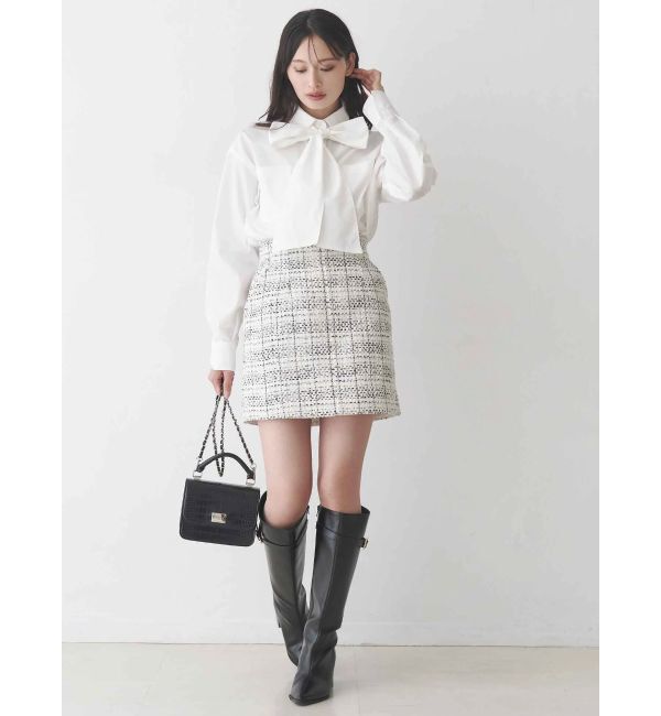 MERCURYDUO「オリジナルツイード台形ミニスカート」|スカート|