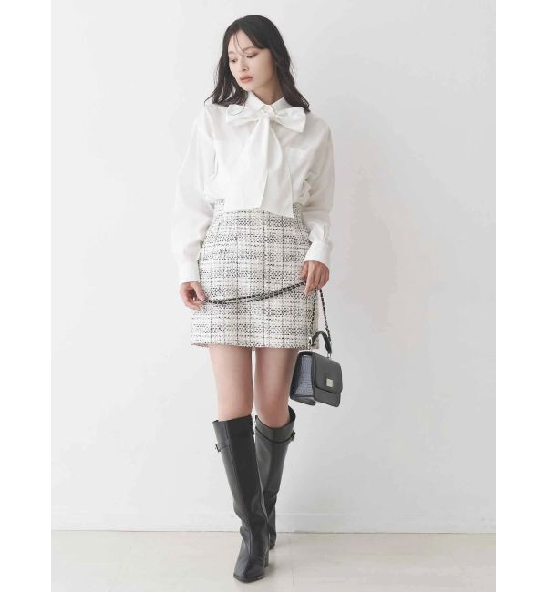 MERCURYDUO「オリジナルツイード台形ミニスカート」|スカート|