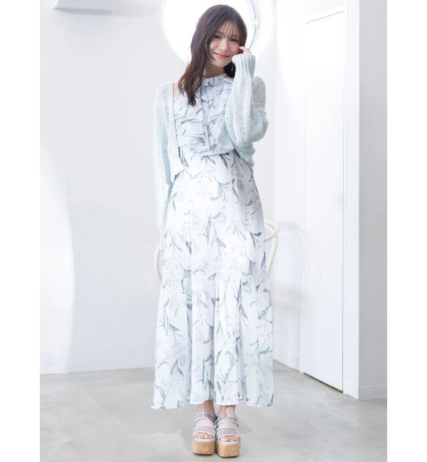 MERCURYDUO「花柄アメスリラッフルワンピース」|ワンピース|