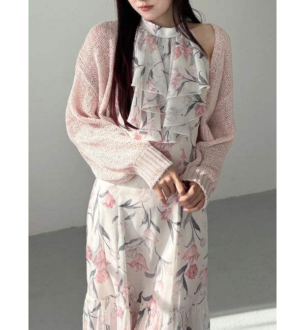 MERCURYDUO「透かし編みラメ混ボレロカーディガン」|カーディガン|