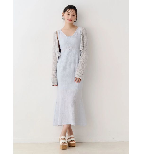 MERCURYDUO「透かし編みラメ混ボレロカーディガン」|カーディガン|