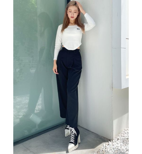 GYDA「ハイウエストタックワイドスラックスパンツ」|その他|