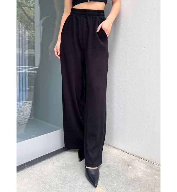 GYDA「リップルプリーツリラックスワイドパンツ【SETUP着用可】」|その他|ブラック