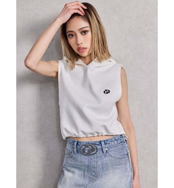 GYDA「GD HEM スピンドルノースリショートパーカー」|パーカー|