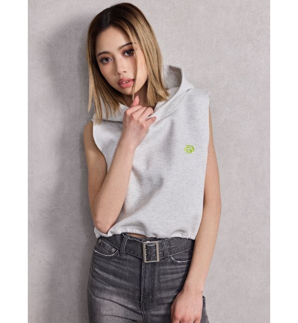 GYDA「GD HEM スピンドルノースリショートパーカー」|パーカー|