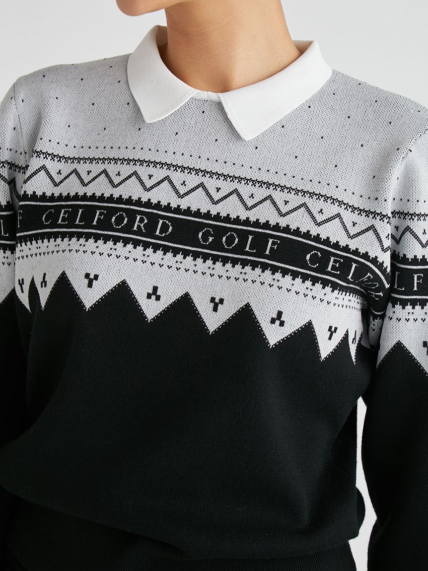 CELFORD「【CELFORD GOLF】　ロゴジャガードニットプルオーバー」|その他|