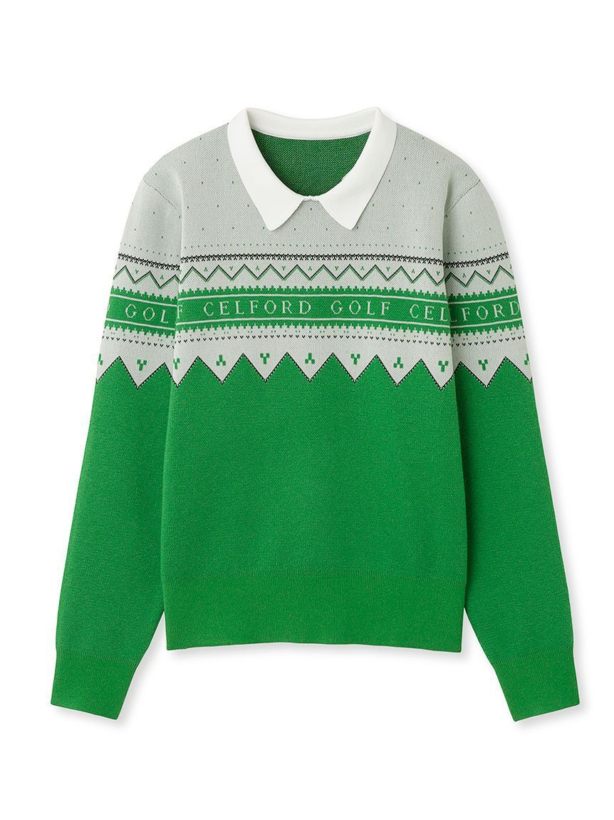 CELFORD「【CELFORD GOLF】　ロゴジャガードニットプルオーバー」|その他|