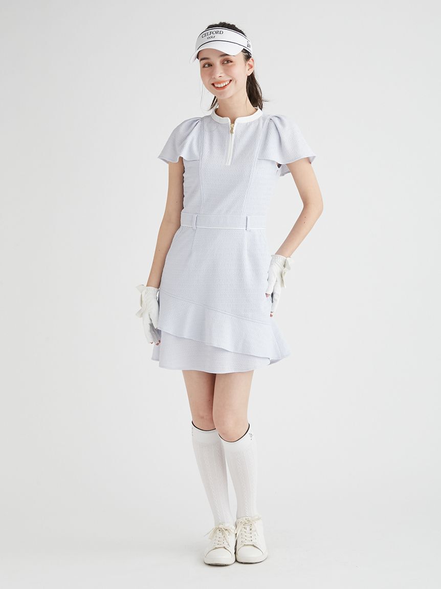 CELFORD「【CELFORD GOLF】ストレッチレース袖フレアワンピース」|ワンピース|