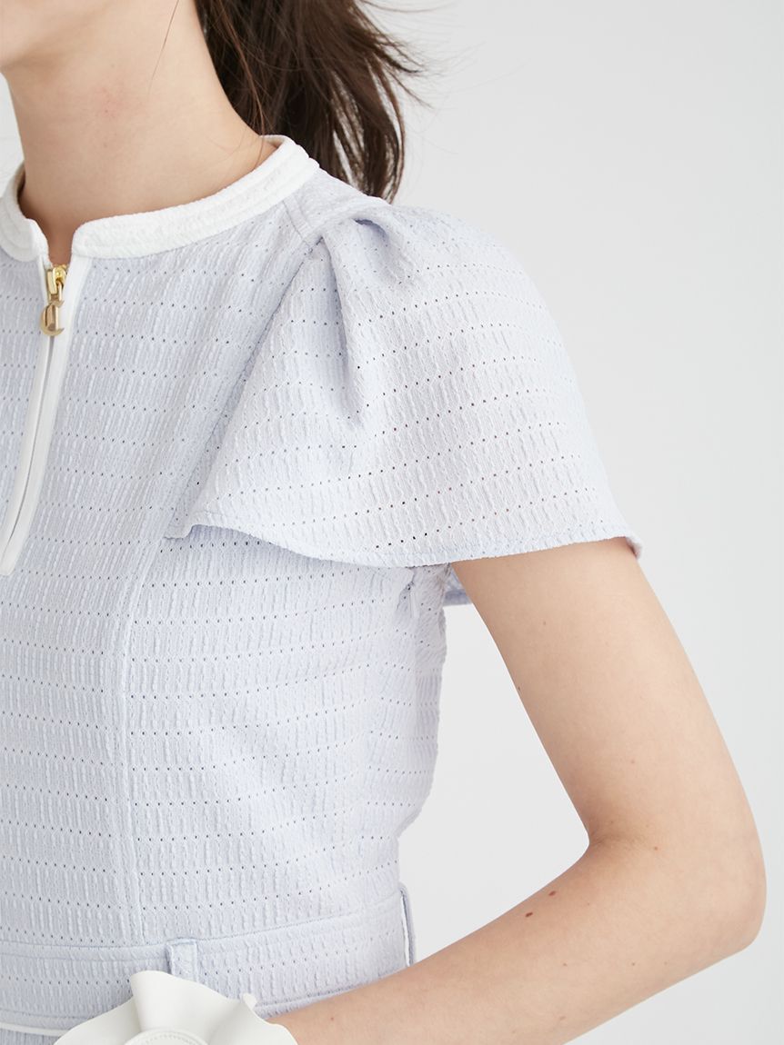 CELFORD「【CELFORD GOLF】ストレッチレース袖フレアワンピース」|ワンピース|