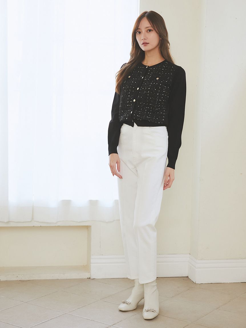 CELFORD「ハイライズ美脚ストレッチテーパードデニムパンツ」|デニム|