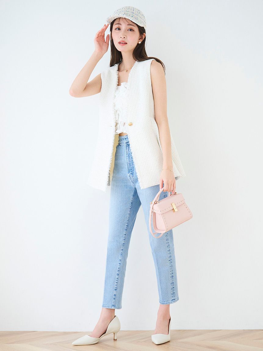 CELFORD「ハイライズ美脚ストレッチテーパードデニムパンツ」|デニム|LBLU