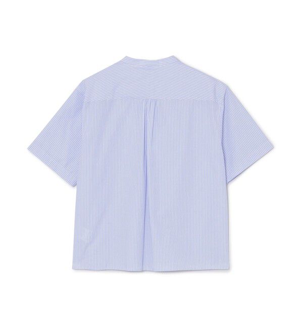 MACKINTOSH PHILOSOPHY「GREY LABEL ストライプバンドカラーショートスリーブシャツ」|シャツ・ブラウス|