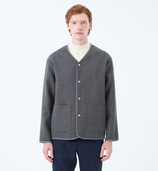 MACKINTOSH PHILOSOPHY「ノーカラージャケット 高密度リバークロス」|ブルゾン・スタジャン|